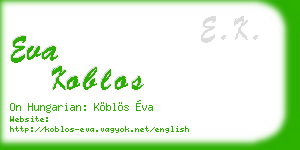 eva koblos business card